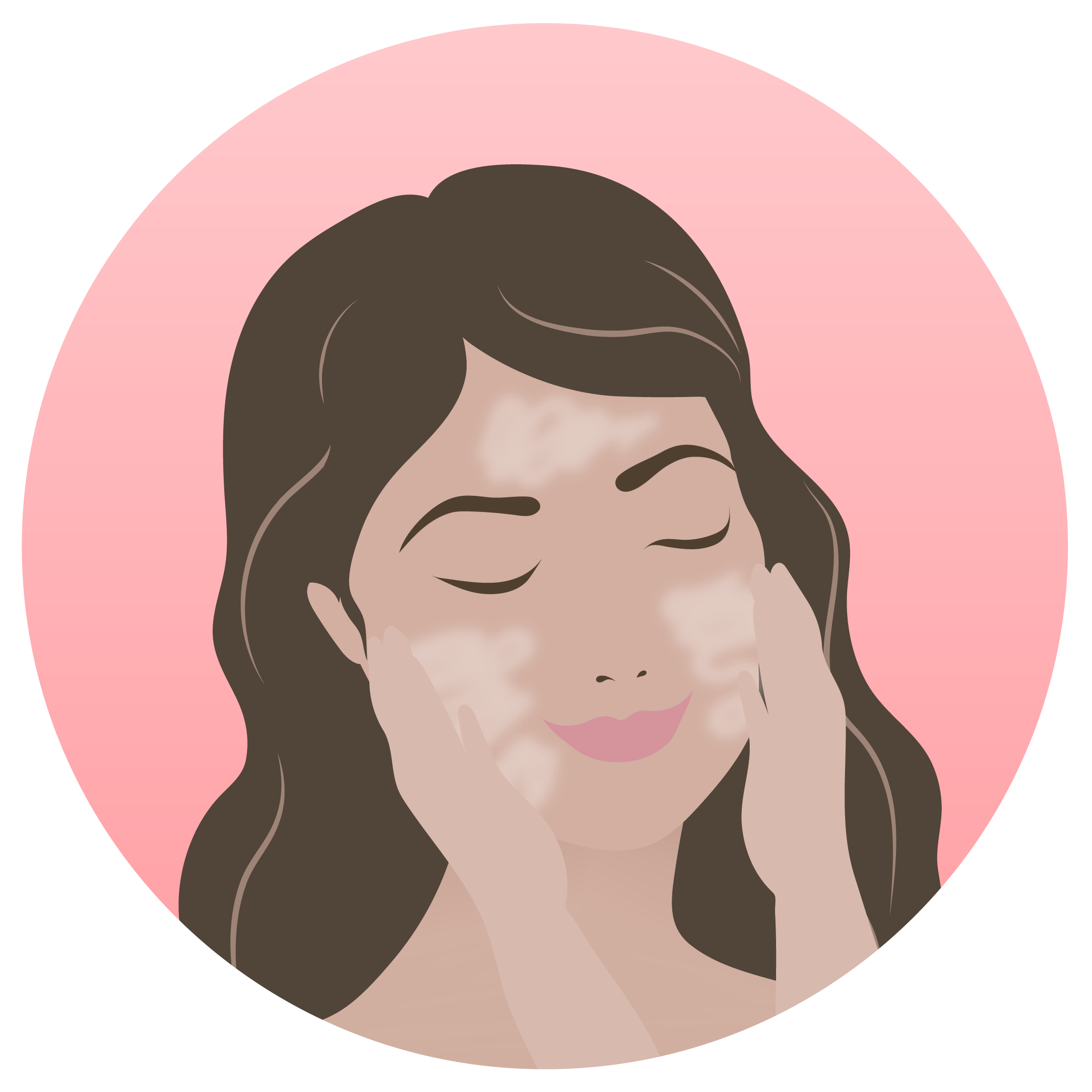 Illustration of woman applying bora barrier cream to her face.